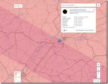 Knoxville Eclipse Map